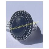 Ring - Blue Sun Stone 8 - Size  - Handmade with Ge