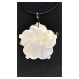 Vegetable Ivory Flower Pendant Necklace