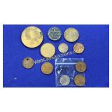 Mixed Coins Include Canadian Coins, Souvenir Coins