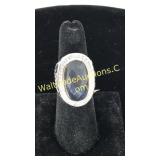 Black Agate Ring Size 6