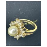 Faux Pearl Costume Ring Size 7
