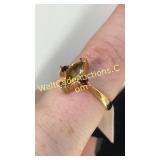 Citrine & Garnet Ring Sz 8