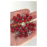 Red Beaded Brooch