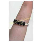 .925 Black Agate Size 7 Ring