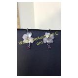 .925 White Mother of Pearl Heart Earrings