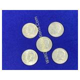 1964 Kennedy Half Dollar A lot of 5