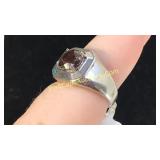 Black Agate Ring Sz 7