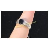 Black Agate Ring Sz 6