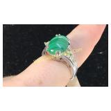 Malachite Ring Sz 7
