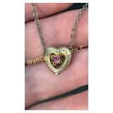 Pink Sapphire Heart Necklace