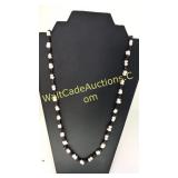 Garnet & Pearl Beaded Necklace