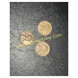 Lincoln Wheat Cent Lot of 3 1945-S ,1949-S