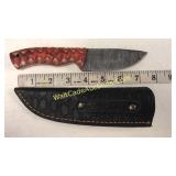 Damascus Steel 4 in Blade Hunting Knife Includes