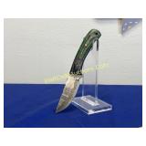 Damascus Knife with Leather Sheath 4 inch
