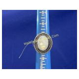 Ring - Rainbow Moon Stone size 8 German Silver
