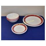 11-Piece Corelle Red Break & Chip Resistant