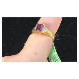 Amethyst & CZ Ring Sz 6