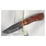 Damascus Steel 4 in Blade Hunting Knife Includes