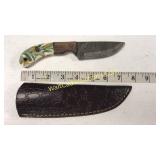 Damascus Steel 4 in Blade Hunting Knife Includes