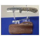 Damascus Knife w/ Sheath 4 inch Damascus