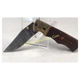 Damascus Steel 4 in Blade Folding Knife Includes
