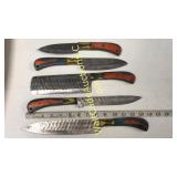 Damascus Steel Blade Kitchen Knifes Set of 5