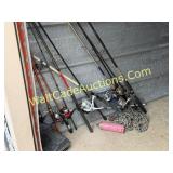 ROD & REELS, FURNITURE, TOOLS