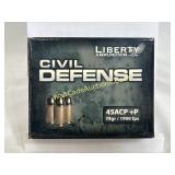 Ammo - Liberty 45 ACP + P  20 Rds. Reloads