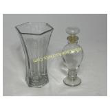 Glass Vase and Glass Decanter 2pc
