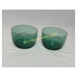Libbey Glass Bowls in Juniper Teal Green 2pc