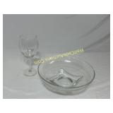 American Cut Glass Centerpiece Bowl & Wine Glass 2