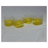 Mid-Century Modern Roly-Poly Yellow 4pc