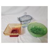 Pressed Glass Candy Dishes Lot of 3