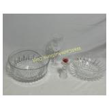 American Cut Glass Bowls, Cups, & Candlestick 4pc
