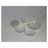 American Cut Clear Etched Glassware 5pc