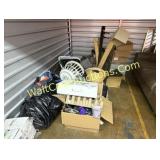 COUCH, BOXES, MIRROR
