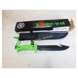 Zombie War 13" Tactical Gut Hook Bowie Knife with