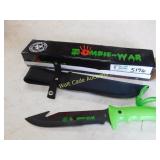 Zombie War 13" Tactical Gut Hook Bowie Knife with