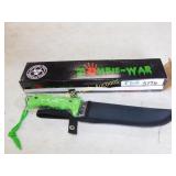 Zombie War 13" Tactical Gut Hook Bowie Knife with