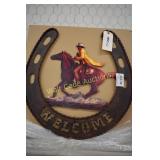 Iron Welcome Sign approximately  24"x24"