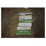Garden  Rules hoe decor approximately 27"