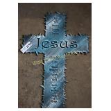 Cross wall decor approximately  22"x14"