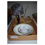 Tiffany  Candle Lamp, Cherry Blossom Glassware