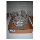 Shannon Crystal lot of 3 Serving Dishes and Vase