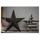 Star Wall Art lot of 2 Made of Tin and Wood