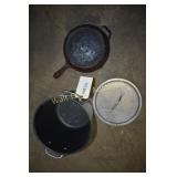 Large Cooking Pot and Iron Skillet