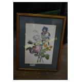 Framed Art Floral approximately 28"x22"