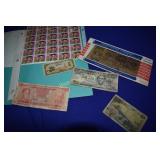 Elvis Stamps 1993 and Foriegn Currency US Replica