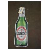 Becks Imported tin sign approximately 25"x8"
