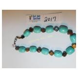 Turquoise Necklace - Heavy Stone - 8" Long